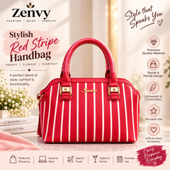 Stylish Red Stripe Handbag for Women