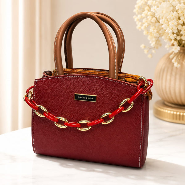 Charless Red Velvet Hand Bag
