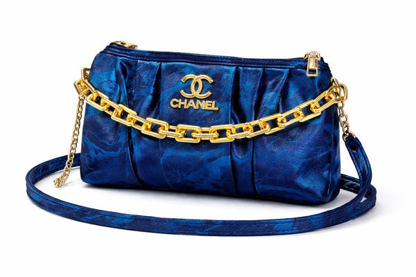 Luxury Royal Blue Chain Shoulder Bag for Women