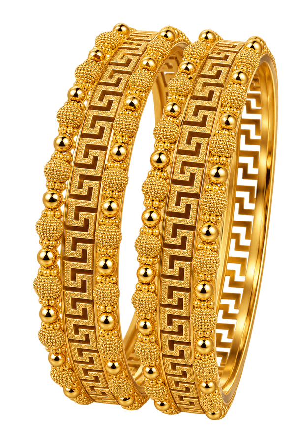 Luxury Golden Greek Key Textured Bracelet